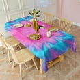 thumbnail image 3 of Pink Blue Tie Dye Flower Pattern Rectangle Tablecloth 60"x120",Waterproof Polyester Rectangle Table Cloth, Wipeable Spillproof Polyester Tablecloth for Dining, Camping, Indoor and Outdoor, 3 of 6