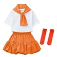 thumbnail image 3 of SONGGE Toddler Girls Performance Outfit Sets Round Neck Tops Skirts Dance For Kindergarten Graduation Stage Show Cartoon Lovely Clothing Sets, 3 of 3