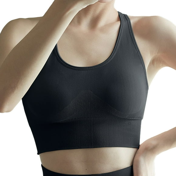 Tnhcen Brassière de Sport pour Femmes Brassière de Sport Élasticité Rehausseur Yoga Entraînement Physique Bustier de Sport Sans Armature Brassières de Sport à Armature sous-Vêtements Grande Taille Séparés sous-Vêtements pour Femmes de Tous les Jours, Noir, G