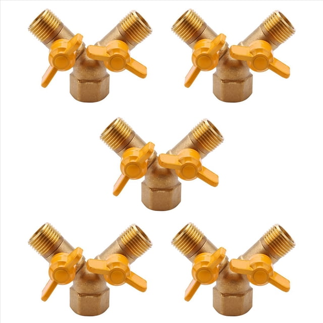 5X Adaptador de Grifo Doble de 2 VíAs Adaptador de Grifo de Riego para JardíN Exterior de 1/2 Pulgada y Divisor de Manguera