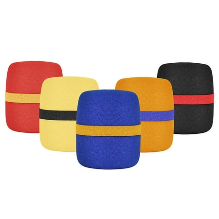 5 Piece Handheld Microphone Windscreen Reusable Stage Colorful Thick for KTV Stage Performance Conference Room DJ