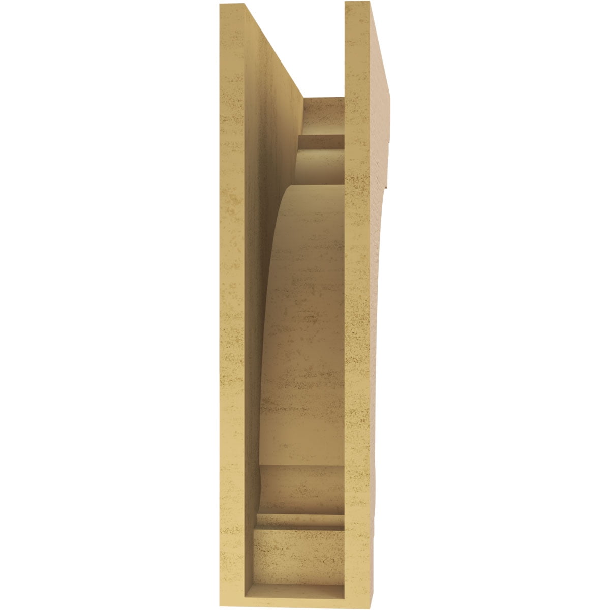 6"W x 24"D x 24"H Thin Hughes Rough Cedar Woodgrain TimberThane Corbel, Primed Tan