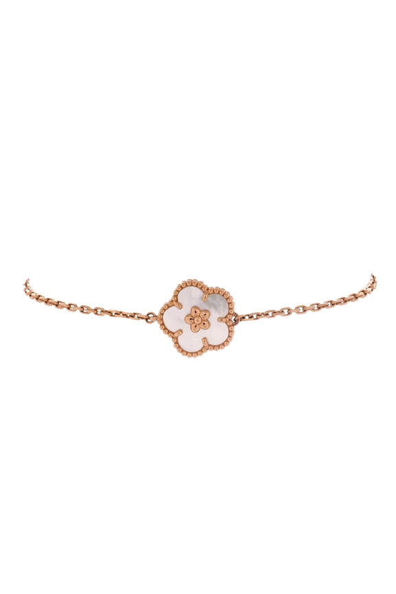Pre-Owned Lucky Spring Plum Blossom Bracelet 18K Rose Gold and Mother of Pearl By Rebag