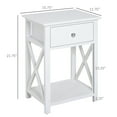 thumbnail image 3 of HOMCOM Side Table, Farmhouse End Table with Storage Drawer for Living Room, White, 3 of 8