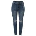 thumbnail image 6 of Women's Casual Stretch Jeans Distressed Denim Pants Skinny Fit Comfortable Vacation Everyday Wear Trendy Fashion Tapered Ankle Length, 6 of 8