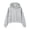 Grey, variant on Women's Sweatshirts Unisex Double Layer Full Hooded Zipper Sweatshirt Streetwear Casual Pullover Jacket with Adjustable Drawstring S