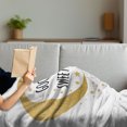 thumbnail image 3 of Saying Soft Flannel Fleece Throw Blanket, Cheerful Calligraphy Moon Stars and Dots Monochrome Night Motifs, Cozy Plush for Indoor and Outdoor Use, 50" x 60", Sand Brown Black, by Ambesonne, 3 of 5