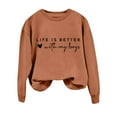 thumbnail image 4 of VISALY Pullover Crewneck Sweatshirt Graphic Sweatshirts Sweatshirt Women Funny Mom Letter Sweatshirt Casual Pullover Tops Casual Sweaters Fashion Sweatshirt Dressy Sweaters Coffee Xl, 4 of 4