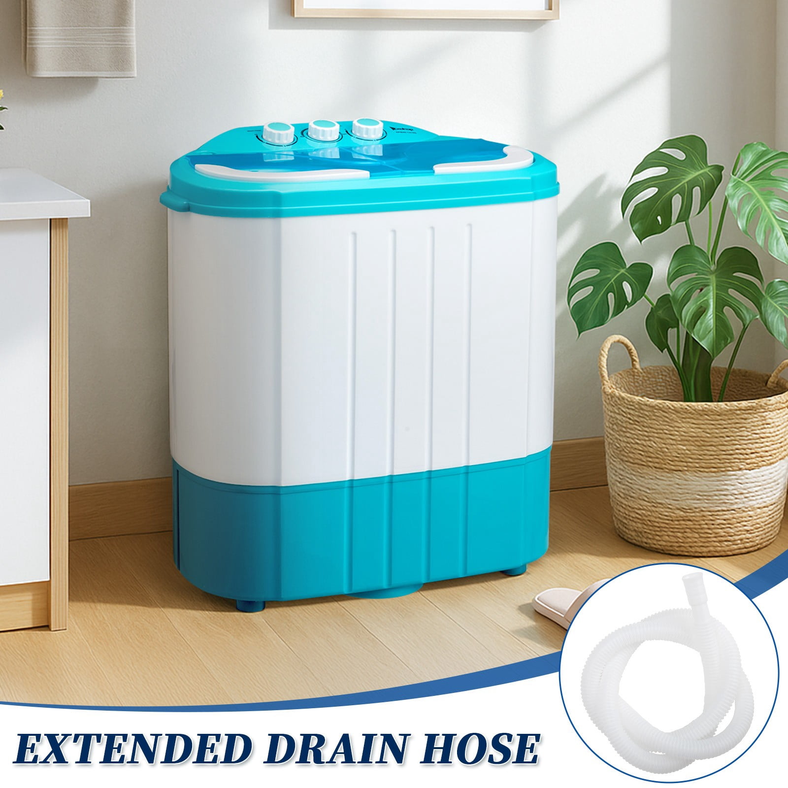 LINJH Portable Washing Machine Twin Tub 10Lbs Capacity Clean Washer Spinner Combo