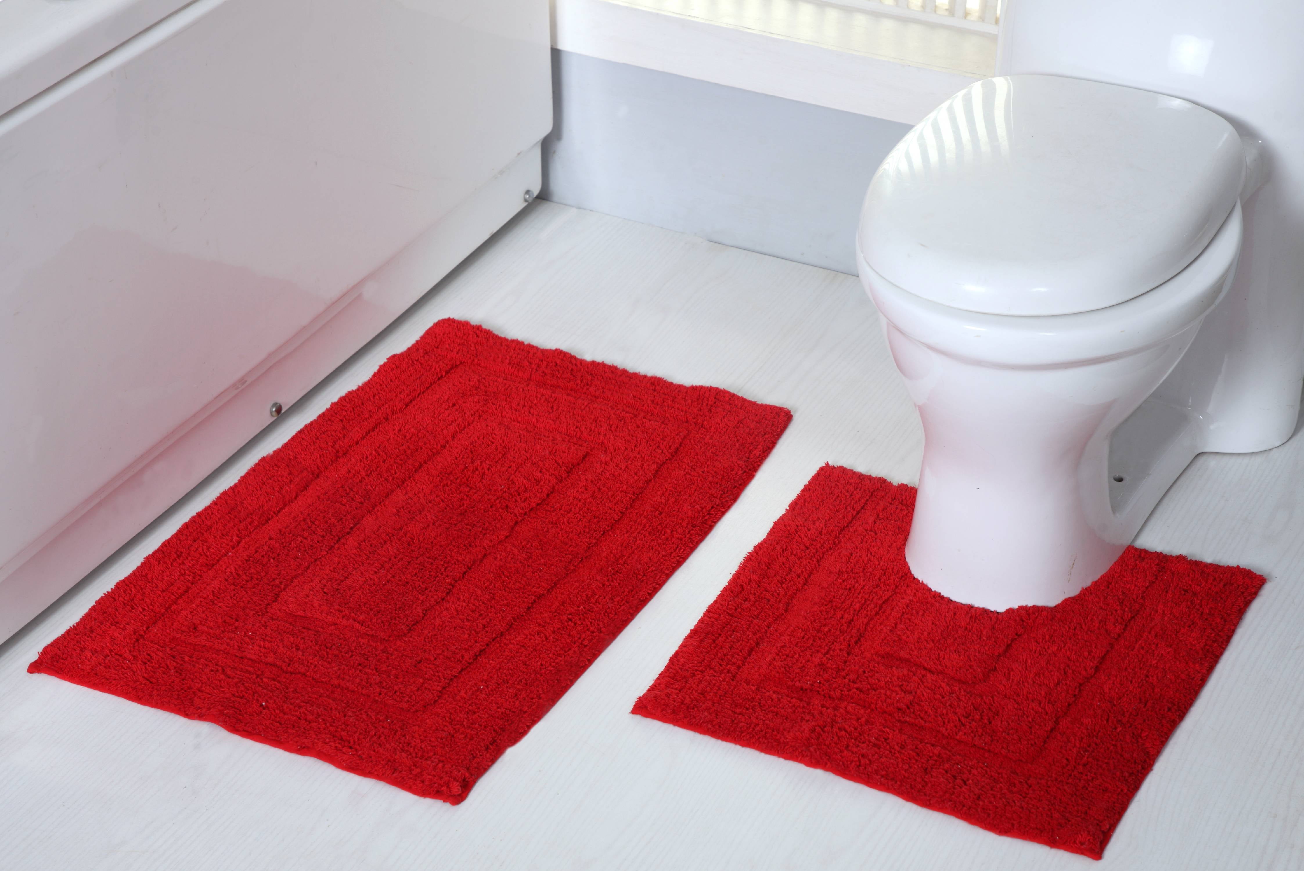 Avani 2 Piece Cotton Bath Mat Set In Red Walmart Com