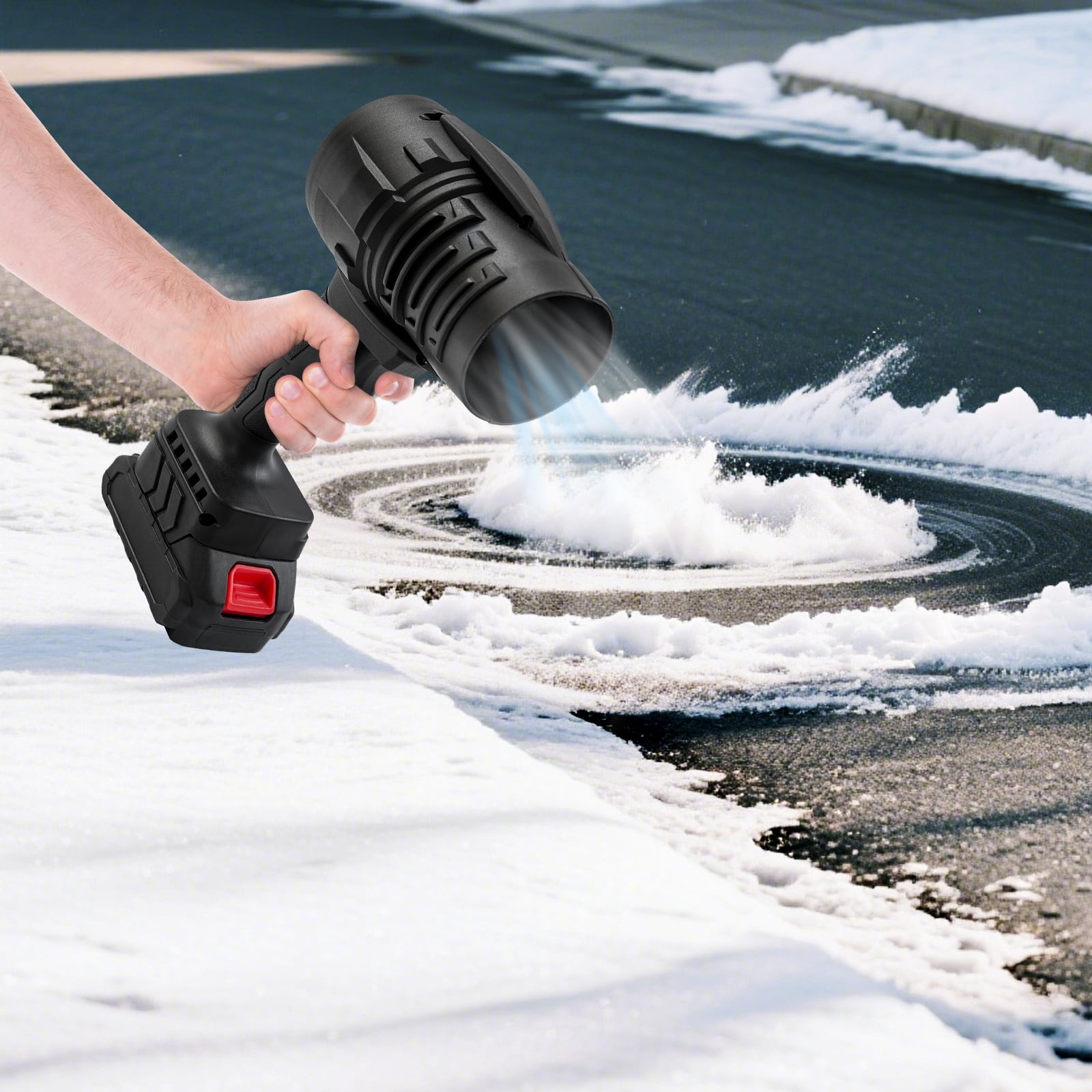 Cordless Leaf Blower with 2 Batteries, 21V Battery Powered Handheld Electric Blower, 25000RPM Mini Power Blower for Car Detailing, Snow Removal, Yard Cleaning, Deck & Patio, with Hard Storage Case