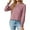 Pink, variant on IROINNID Polyester Long Sleeve T Shirt for Women Comfortable Deep Round- Neck Solid Button Blouse Shirt Top,White