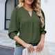 thumbnail image 5 of Camisa de gasa de manga 3/4 suelta de color sólido informal con estilo para mujer OAVQHLG3B Store lin121212, 5 of 5