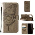 thumbnail image 3 of Dteck iPhone 13 mini Case, Butterfly Patterned Wallet Case, Magnetic Hand Strap Credit Card Holder Slots Synthetic Leather Kickstand Protective Cover For iPhone 13 Mini, Gray, 3 of 11