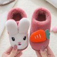 thumbnail image 2 of Otqutp Kids Girls Cute Bunny Slippers Fuzzy House Slides Winter Warm Non Slip Bedroom Shoes Indoor Furry Soft Cozy Slippers, 2 of 8