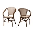 thumbnail image 2 of Baxton Studio Artus Classic French Indoor and Outdoor Grey Bamboo Style Stackable Bistro Dining Chair Set of 2, 2 of 11
