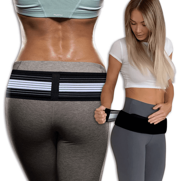 Widened Sacroiliac SI Joint Hip Belt, Sciatica Belt for Men and Women That Alleviates Sciatic, Lower Back Pain, Back Brace Provides SI Joint Pelvic Support Nerve Compression & Stability 