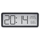 thumbnail image 2 of Reloj de pared digital de escritorio con lecturas de humedad y temperatura para uso en interiores. Negro, 2 of 9