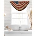 thumbnail image 4 of Waterfall Valances for Windows, Vintage American Flag Kitchen Sheer Valance Curtains, Retro USA Flag Blue Red Rod Pocket Elegant Swag Valances for Living Room Bedroom, 47.2"x38.5", 1 Panel, 4 of 8