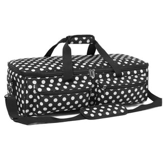 Everything Mary Deluxe Collapsible Rolling Craft Bag, Black & Floral - Scrapbook Tote Bag with Wheels for Scrapbooking & Art - Travel Organizer