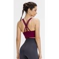 thumbnail image 4 of SURJDE Women's Strappy Sports Bra Medium Support Workout Training Top, 4 of 6
