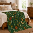 thumbnail image 5 of Autumn Leaves Botanical Pattern, Cozy Friendship Quote Scene, Warm Flannel Blanket for Living Room and Reading Nook, Art Lovers Thanksgiving Gift, Artistic Home Decor, 5 of 7