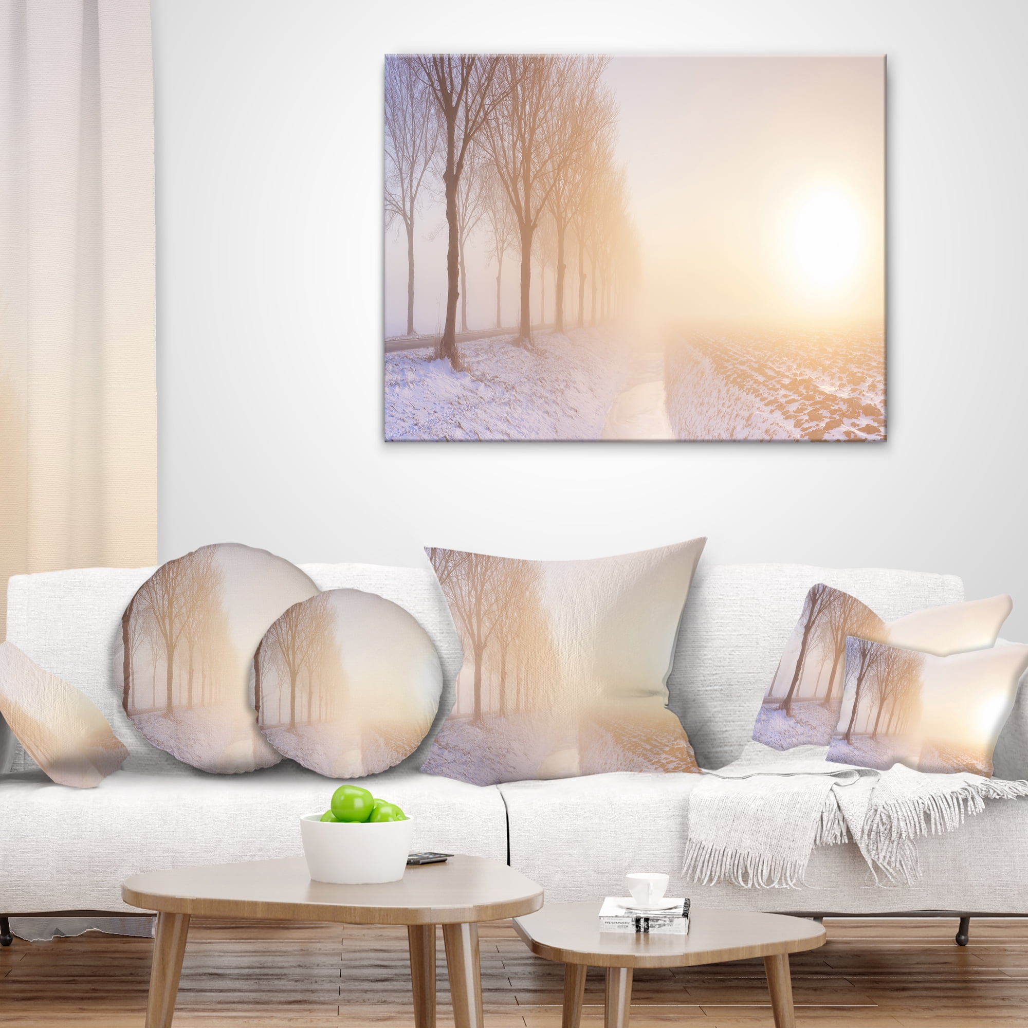 Designart Typical Polder Land in the Nether - Landscape Printed Throw Pillow - 12x20