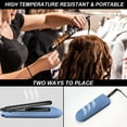 thumbnail image 2 of Heat Resistant Silicone Mat Pouch for Hair Straightener, Non-slip Travel Pad Cover for Curling & Flat Iron, Portable Styling Heat Mat Holder for Curler Wand and Hot Waver (Blue), 2 of 7