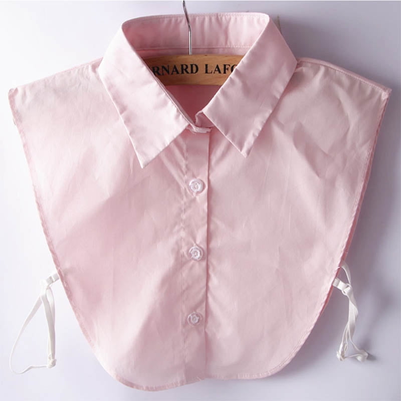 Detachable Big Lapel Female False Collar Blouse Accessories Cotton Solid Pattern