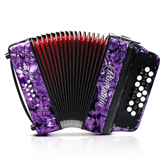 Rowadtim Accordion - 22 Keys 8 Bass, Lightweight Piano Accordion for Beginners, Vibrant Design for Beginners and Adults for Easy Learning (8 Bass, Purple)