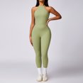thumbnail image 3 of Ropa de yoga de una pieza para mujer, ropa deportiva ajustada para correr al aire libre, de secado rápido, con realce de cadera y espalda de color melocotón, 3 of 5