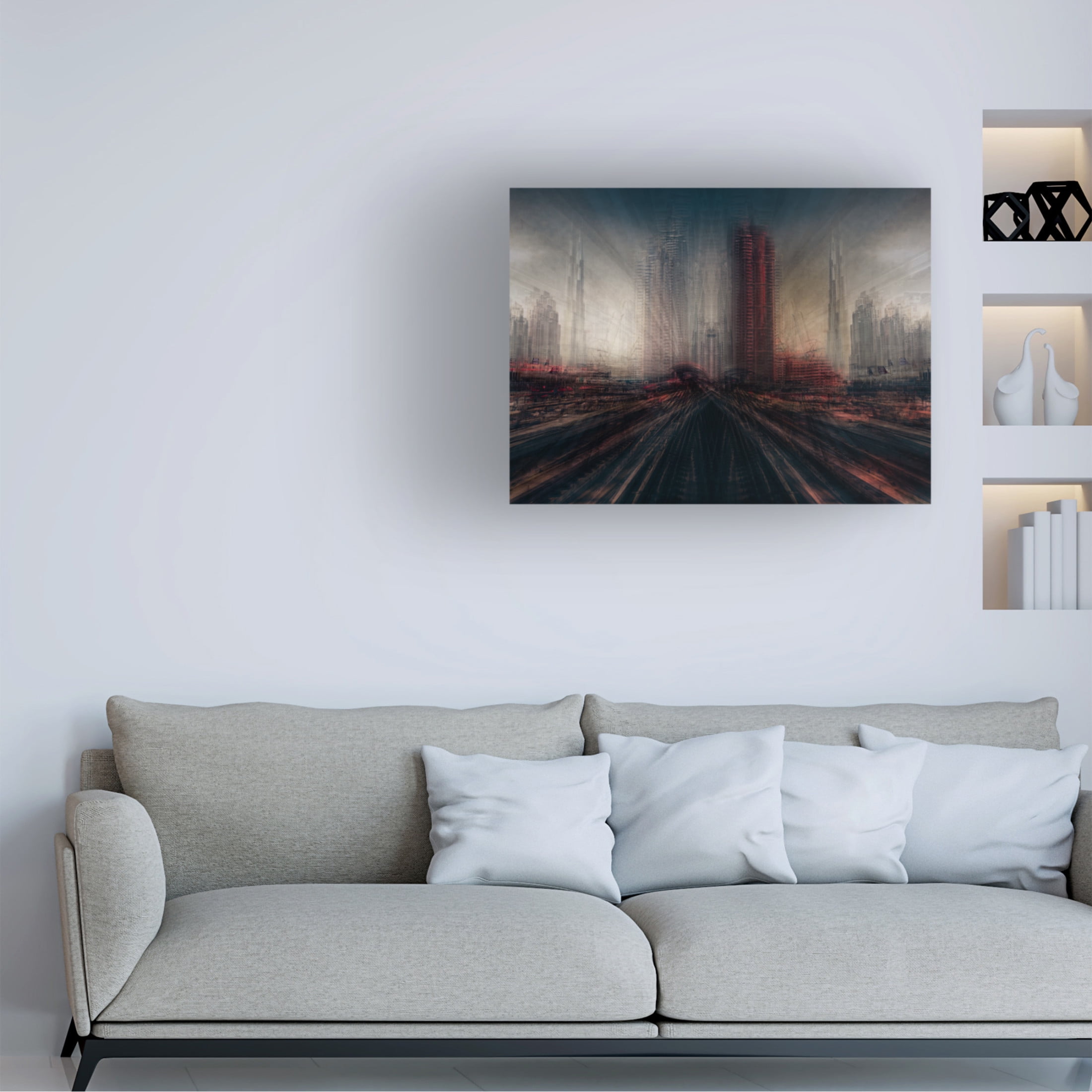 Canvas Wall Art - Carmine Chiriaco 'Dubai Station' Wall Art for Living Room, Bedroom, or Office Décor by Trademark Fine Art - 32 x 24 Inches