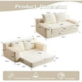 thumbnail image 3 of 71.65" Boneless Cloud Loveseat, Comfortable Deep Seat Sofa Bed, Reversible Cushion with Pillows, Modern Small Corduroy Couch for Living Room Bedroom, No Assembly Required (White), 3 of 7