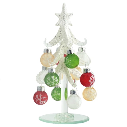 LS Arts XM-976 Tree - Frosted - 6 Inch - with 12 Ornament Balls - GB ...