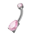 thumbnail image 2 of Anillos para el ombligo, Joyas para perforar el cuerpo, Diamantes de imitación de titanio de 1,6 mm Unisex Trendy 14G Piercing para el ombligo Aro para el ombligo Barras para niñas Rosa Yinane Anillos de ombligo, 2 of 8