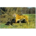 thumbnail image 1 of Ceramic Tile Mural-Wilhelm Kuhnert Animals Painting 64. 30" w x 18" h using (15) 6 x 6 ceramic tiles, 1 of 3