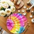 thumbnail image 2 of Colorful Boho Round Placemats Set of 2 for Dinning Tables,Heat-proof Braided Table Mats 15 Inch,Pink Yellow Blue Green Tie Dye Abstract Art Washable Place Mat for Kitchen Restaurant Party Table Decor, 2 of 9
