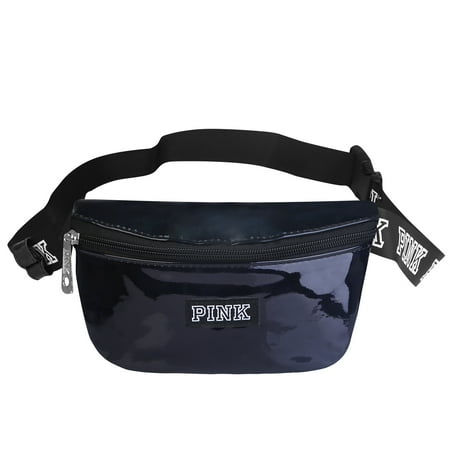 Leather Belt Bag - Women Fanny Pack Shiny Leather Waist Pack Bag Adjustable Belt Bum Bag for Traveling Casual Running Cycling