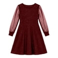 thumbnail image 3 of Girls Puff Long Sleeve Mesh A-Line Dress, High Waist Casual Party Dress for 4-14 Years, Elegant Loose Fit for Holiday, Pageant, Prom, and Spring Wear, 3 of 7