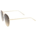 thumbnail image 4 of zeroUV Unisex Oversized Metal Frame Brow Bar Semi-Rimless Gradient Flat Lens Aviator Sunglasses 60mm (Gold / Smoke Gradient) - 60mm, 4 of 5