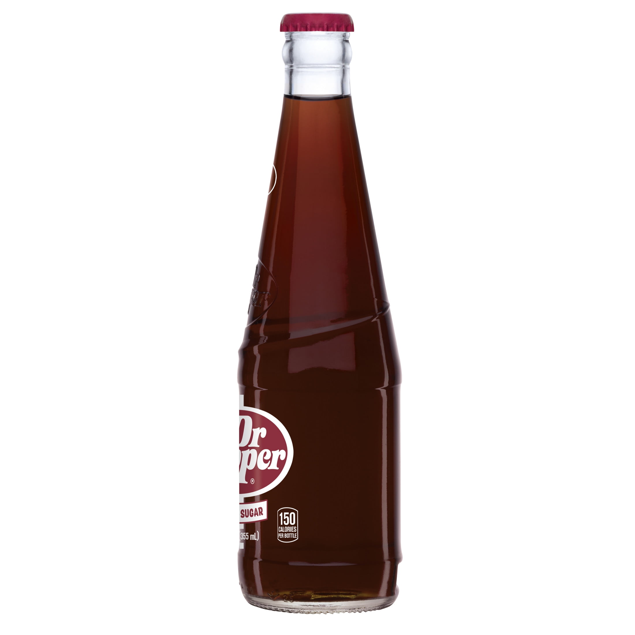 (6 pack) Dr Pepper Made with Cane Sugar Soda Pop, 12 fl oz, Glass Bottle