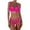 Hot Pink, variant on Women's Solid Scoop Neck Push Up Padded Brazilian Thong Bikini Swimsuit Bathing Suit