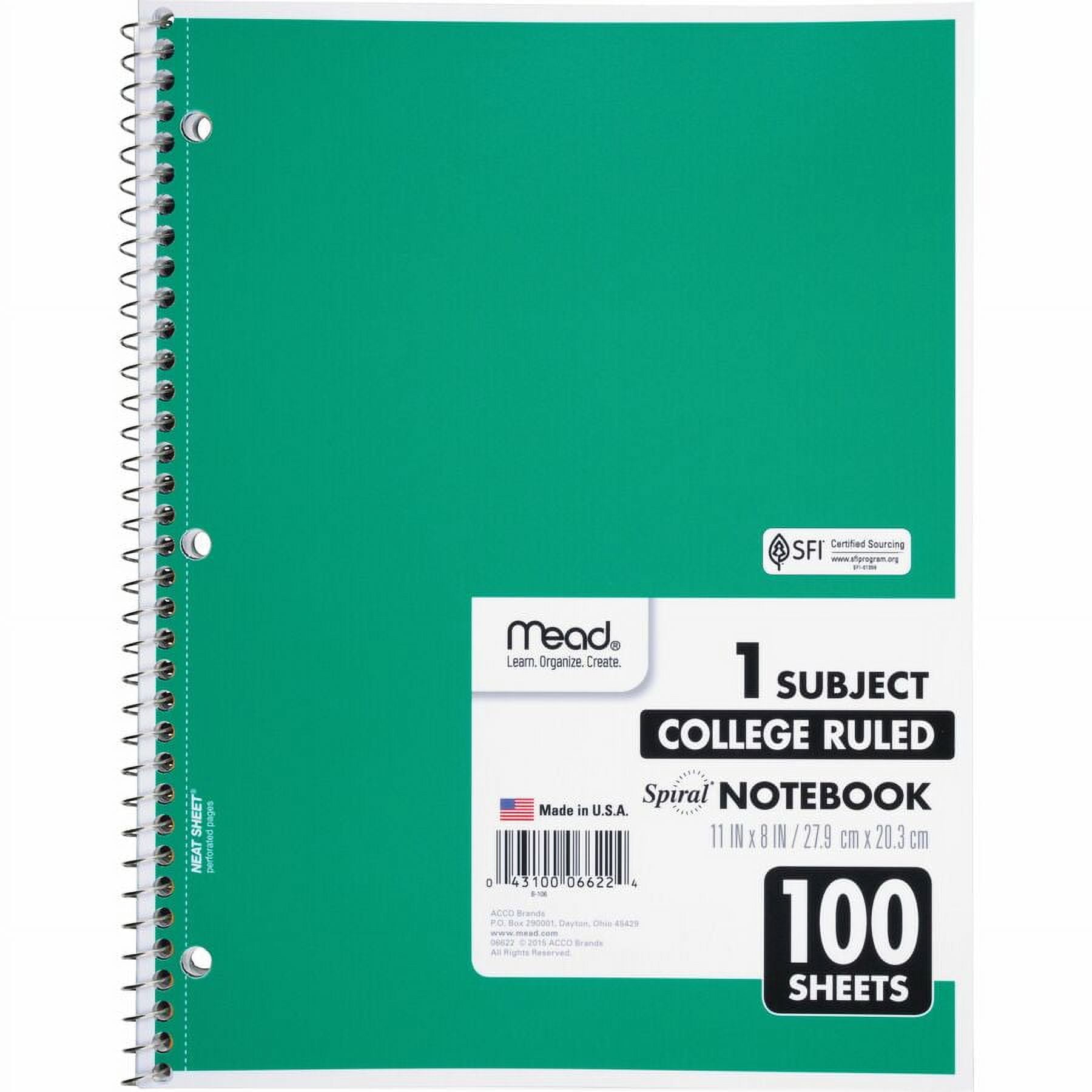 Mead, MEA06622BD, One-subject Spiral Notebook, 12 / Bundle