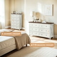 thumbnail image 5 of Vastcury Farmhouse 7 Drawers Dresser for Bedroom, 54" Wood Rustic Dresser TV Stand, Storage Cabinet for Living Room Hallway, Antique White, 5 of 16