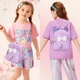 thumbnail image 4 of Minimochila KKXIU para niñas con iniciales en forma de lazo, piel sintética morada, 4 of 7