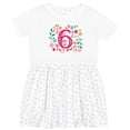 thumbnail image 3 of Inktastic 6th Birthday Flowered 6 Year Old Girl Girls Toddler Dress, 3 of 5