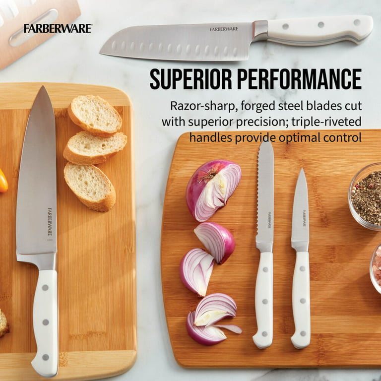 Farberware Forged Triple Riveted Kitchen Knife Block Set, 21-Piece