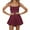 Burgundy, variant on Summer Spaghetti Strap Women Boho Floral Wide Leg Short Romper Smocked Jumpsuit