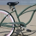 thumbnail image 2 of Firmstrong Urban Lady Single Speed 26" Beach Cruiser Womens Bicycle, Army Green w/ Pink Rims, 2 of 5