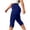 *Blue, variant on VBVC Women's Stretch Side Slit Capri Pants , High Waisted Cropped Pants For Women , Ladies' Summer Yoga Trousers with Pockets, Black , L-5XL